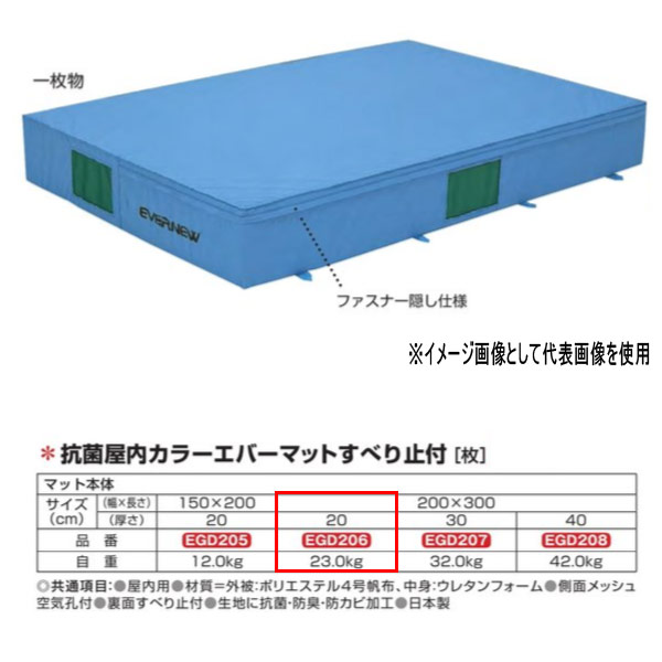 エバニュー 抗菌 屋内 カラーエバーマット すべり止付 EGD206 200×300糎 20糎厚