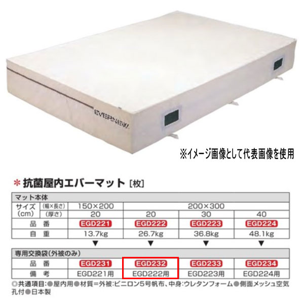 エバニュー 抗菌 屋内 エバーマット EGD222用専用取り替えっこ袋（外被剞けつ） EGD232