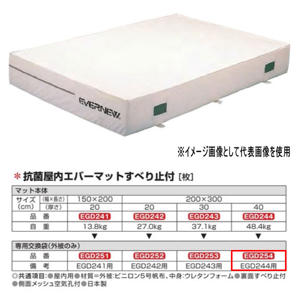 エバニュー 抗菌 屋内 エバーマット すべり止付 EGD244用専用交換袋（外被のみ） EGD254