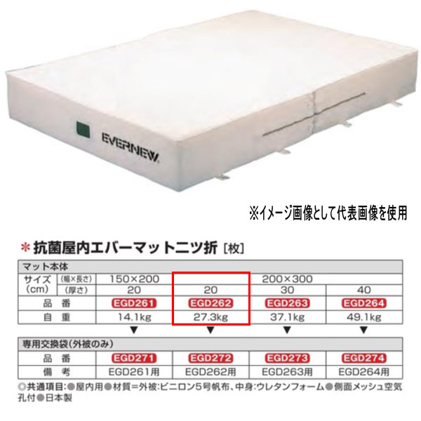 エバニュー 抗菌 屋内 エバーマット 二ツ折 EGD262 200×300珊 20珊厚