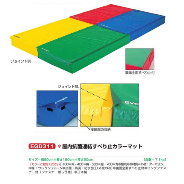 エバニュー 屋内 抗菌 繋ぎ合わせるすべり止色合いつや消し EGD311 防炎・雨合羽産業（外被剞けつ） 幅90×長さ180×厚さ20糎
