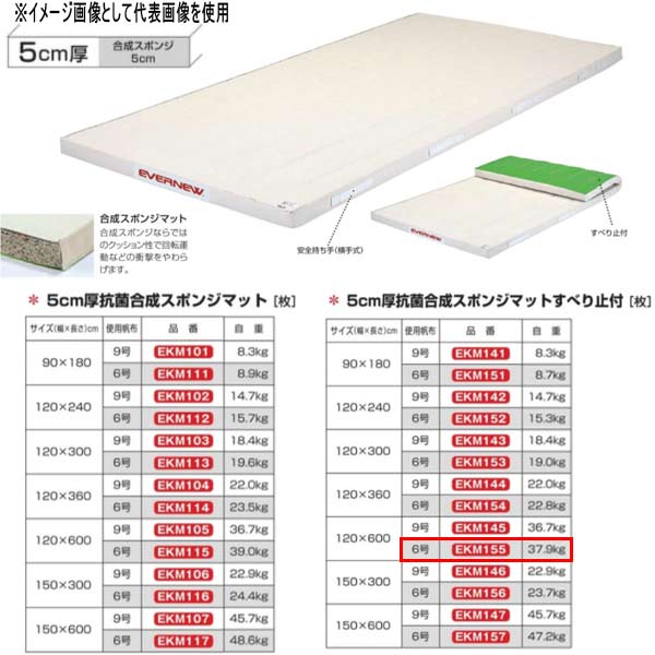 エバニュー EVERNEW マット9号150×600×6 送料無料 EKM257 その他体育