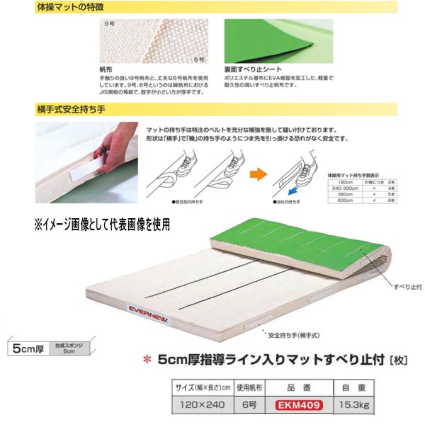 エバニュー EVERNEW 滑止付 スポンジ マット 6号 120×300×5cm 送料無料