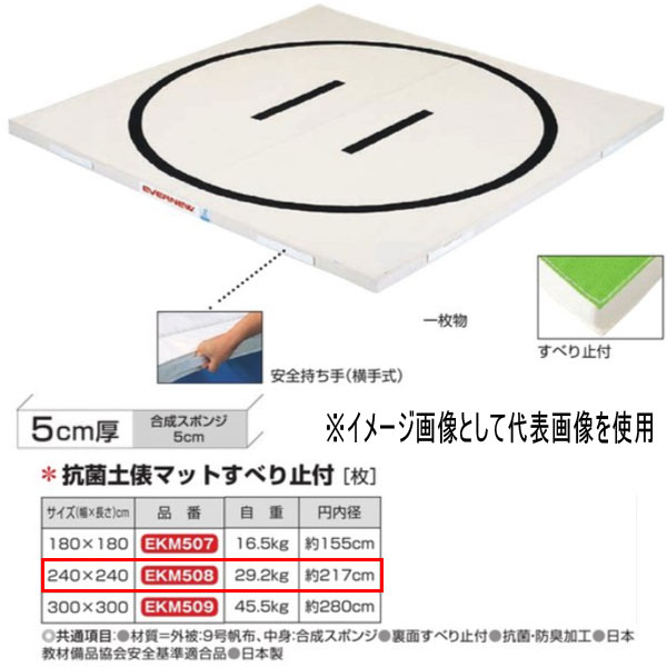 エバニュー 抗菌リング引っ敷きすべり止付 EKM508 幅240×長240珊 厚5珊