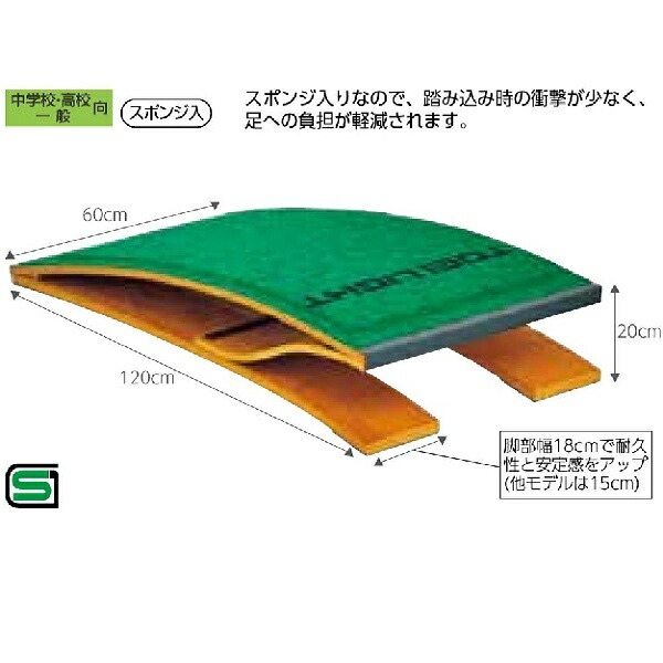 TOEI LIGHT(トーエイライト) ロイター板120ST1 T1127 踏切板 中学校・高校向 上面カーペット張 下部ゴム付