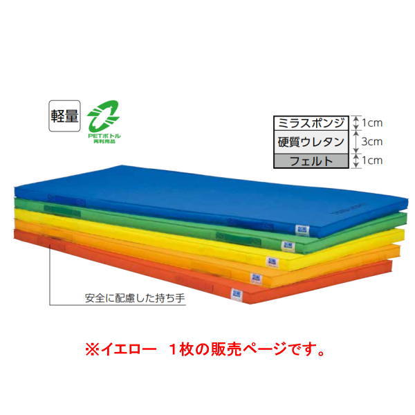 トーエイライト 軽量エコカラーマット 90×180×5cm 黄 T1938Y