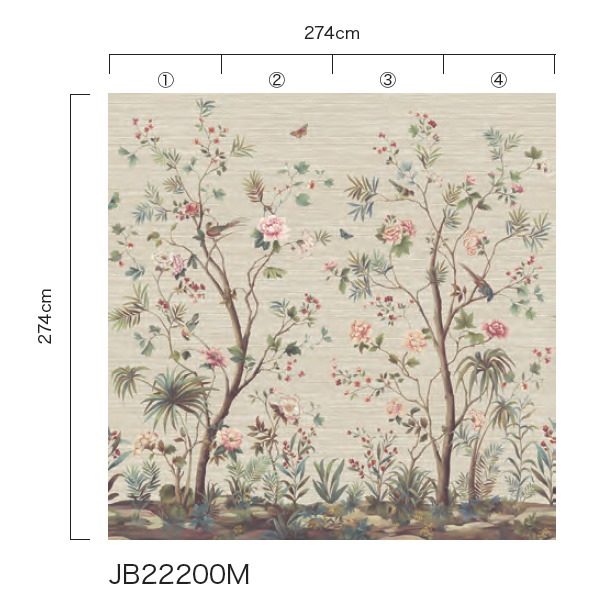 テシード 輸入壁紙 Wallpower ウォールクエスト (アメリカ) JB22200M 巾68.5cm × 高274cm× 4 パネル