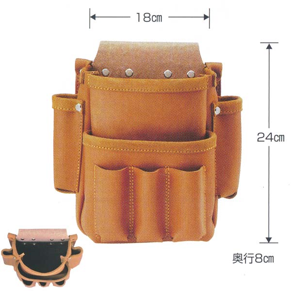 楽天市場】本皮製腰袋 小 ブラウン ブラック コンパクト : 広島工具