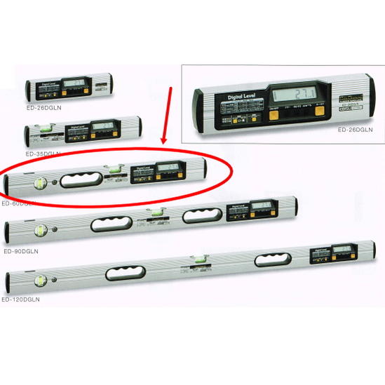 エビス 羅針盤付デジタル気泡管水準器 ED-60DGLMN 600粍
