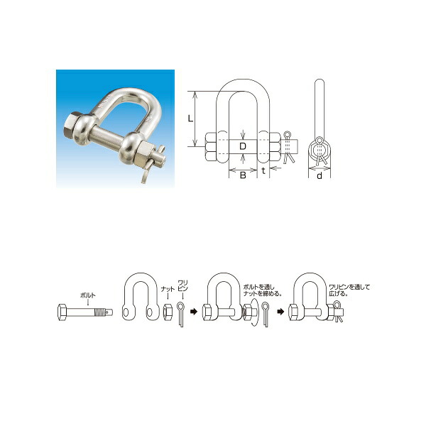 水本機械 SBMシャックル 25mm SUS304 SBM-25｜イーヅカ