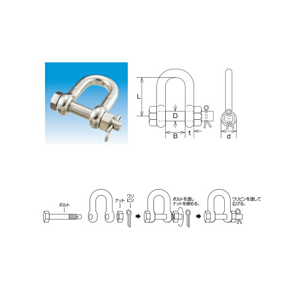 水本機械 SBMシャックル 25mm SUS316 SBM-25 316|イーヅカ