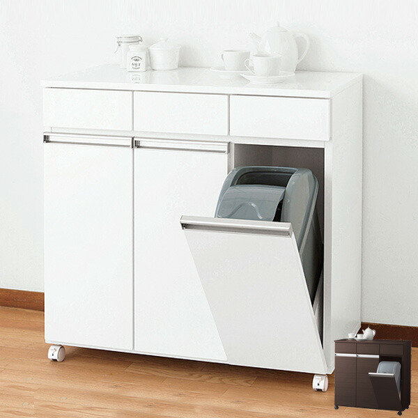 楽天市場 ダイニングダストボックス 3分別タイプ 完成品 送料無料 分別 ダストボックス 引き出し 引出 キッチン ワゴン 収納 キッチン収納 ダストワゴン カウンター キャスター付き 北欧 おしゃれ スリム ホワイト 白 ブラウン Works インテリアワークス