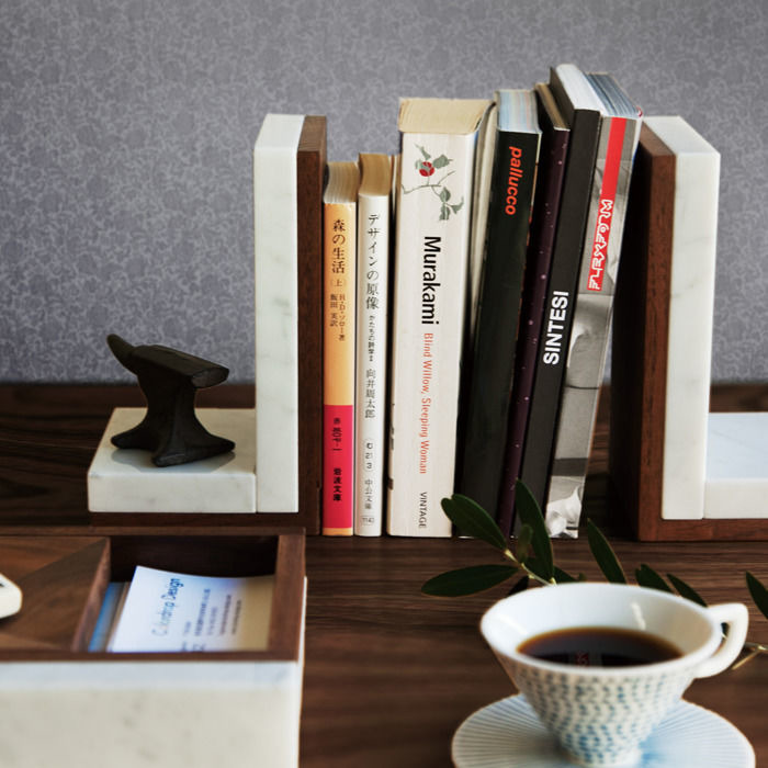楽天市場】上品なウォールナットブックエンド3 天然木 無垢材 木製