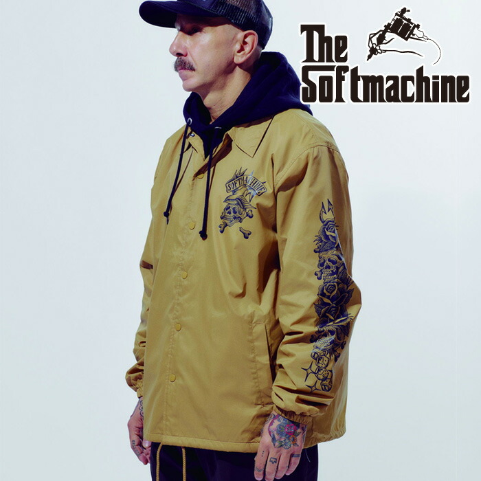 SOFTMACHINE (ソフトマシーン)TOTEM SKULLS JK【コーチジャケット】【ブラック ベージュ タトゥー】【2026 SPRING & SUMMER】【お取り寄せ商品 キャンセル不可】|Interplay