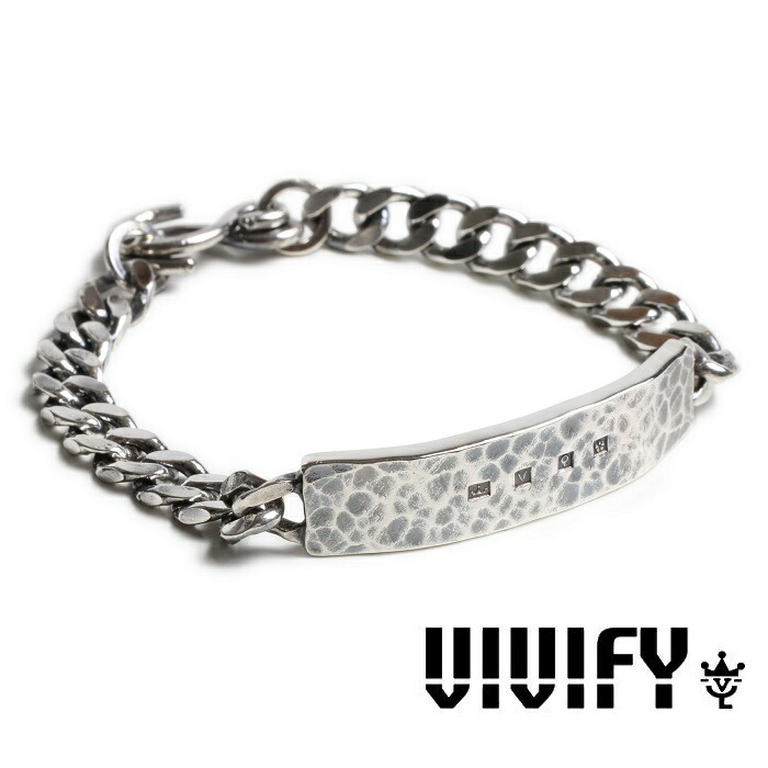 VIVIFY(ヴィヴィファイ)(ビビファイ)Hallmarks ID Bracelet Hammered Finish