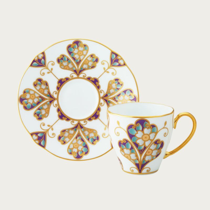 【Noritake(ノリタケ)】 (オマージュ コレクション) コーヒーカップ&ソーサー (雲母金彩花文)|インターランド店