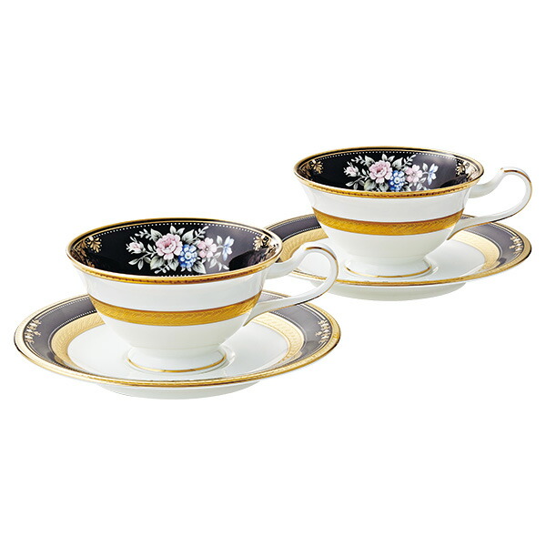 【Noritake（ノリタケ）】（イブニングマジェスティ）　ティー・コーヒー碗皿ペアセット