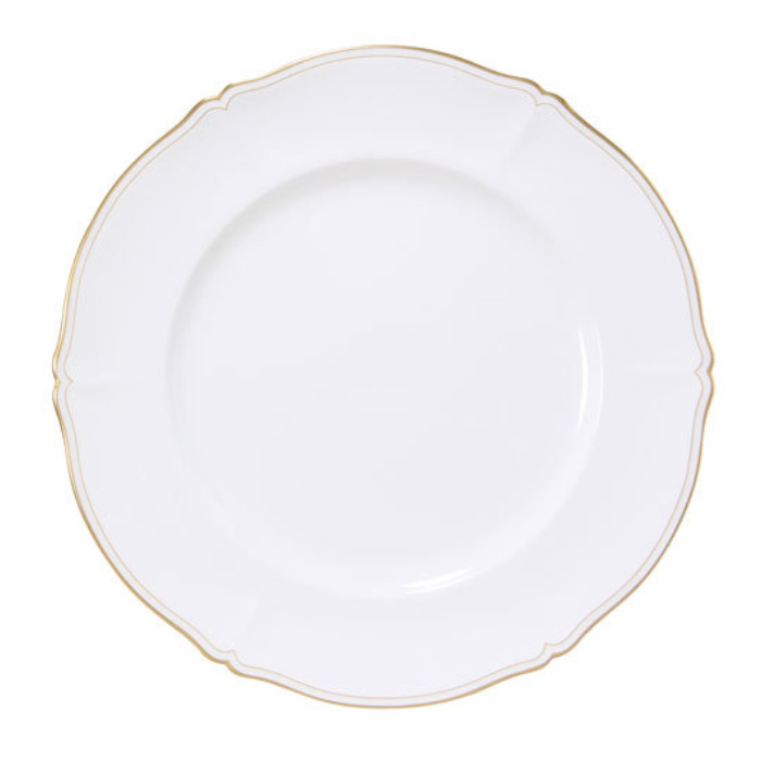 【大倉陶園　Okura touen】　〈The Okura ホワイトマスターピース　White Masterpiece〉　２６ｃｍミート皿　　1111/73Ｈ