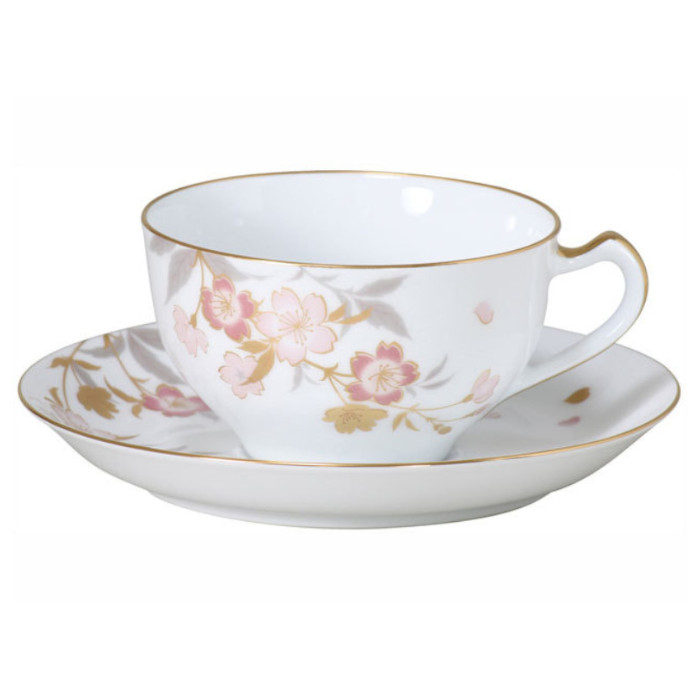 【大倉陶園 Okura touen】 桜シリーズ「糸桜」 カップ&ソーサー A682-1/1C|インターランド店