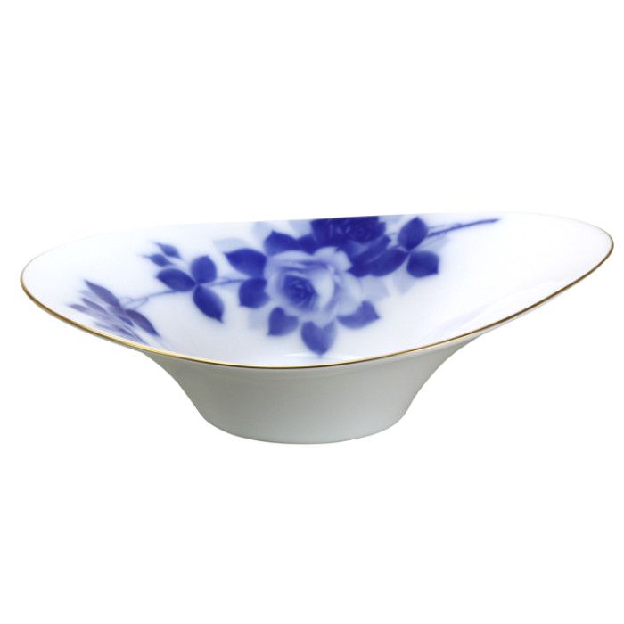 【大倉陶園 Okura touen】 〈青色サクラ色 Blue Rose 〉 コンポート  8011A/66F