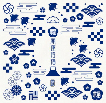 【代引不可】福づくしふきん (和柄) 【ご申しつけるユニット50枚】
