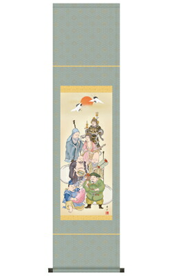 楽天市場】【送料無料】掛け軸 七福神 尺五サイズ（54.5×190センチ
