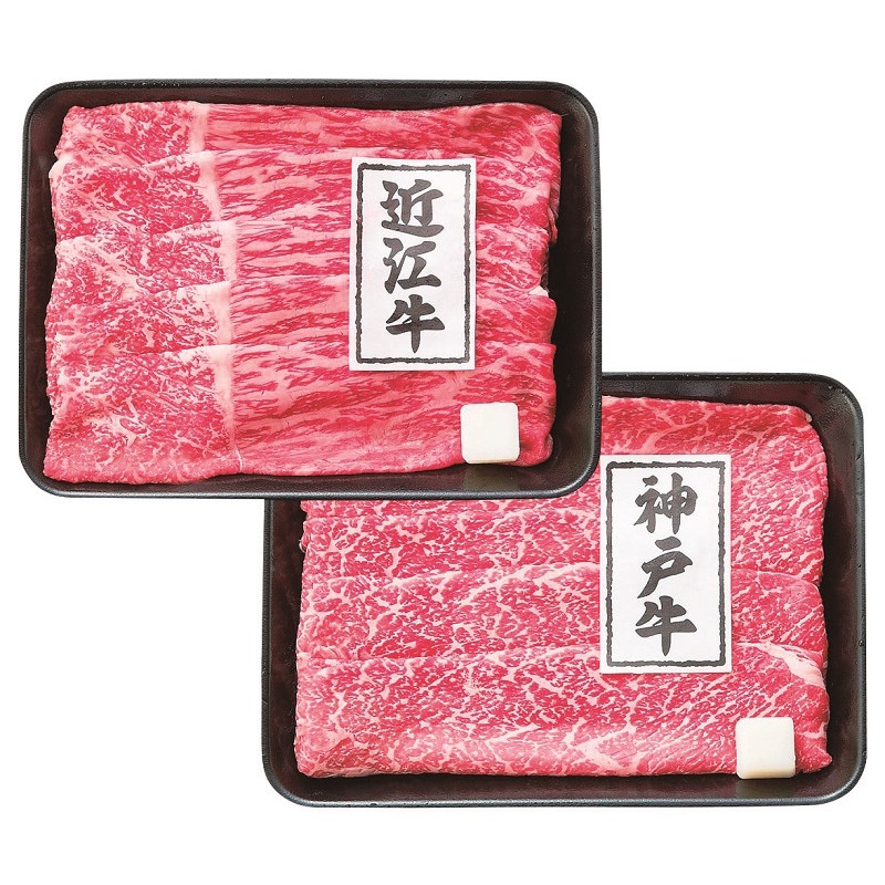 産地直送　　【代引不可】　　近江牛＆神戸ビーフ すきやき食べ比べセット　K8476-305A　G1572-303A