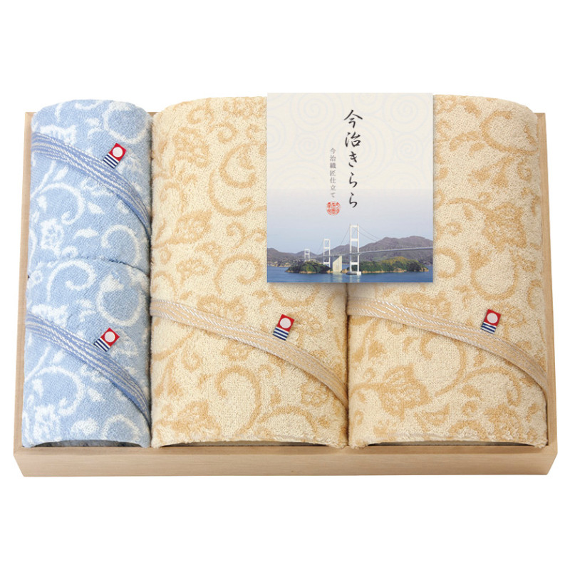 今治きらら　愛媛今治　木箱入バスタオル2P＆ハンドタオル2P　　B2146-068｜インターランド店