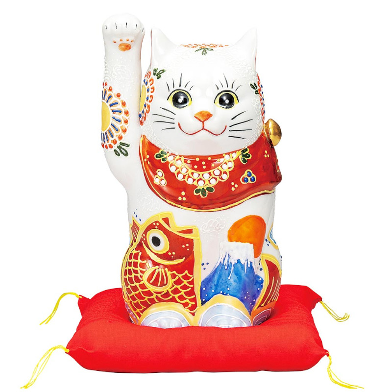 【代引不可】　　【九谷焼】　７号招き猫・祝鯛　　K9-1652
