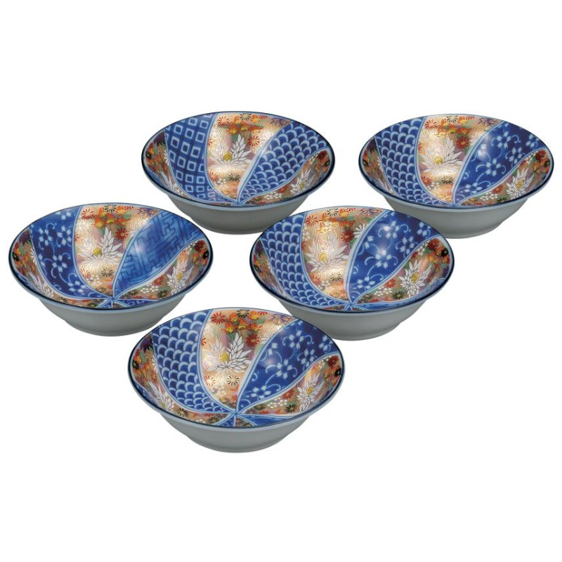 【代引不可】 【九谷焼】 4.8号小鉢揃・金花詰 K9-230|インターランド店