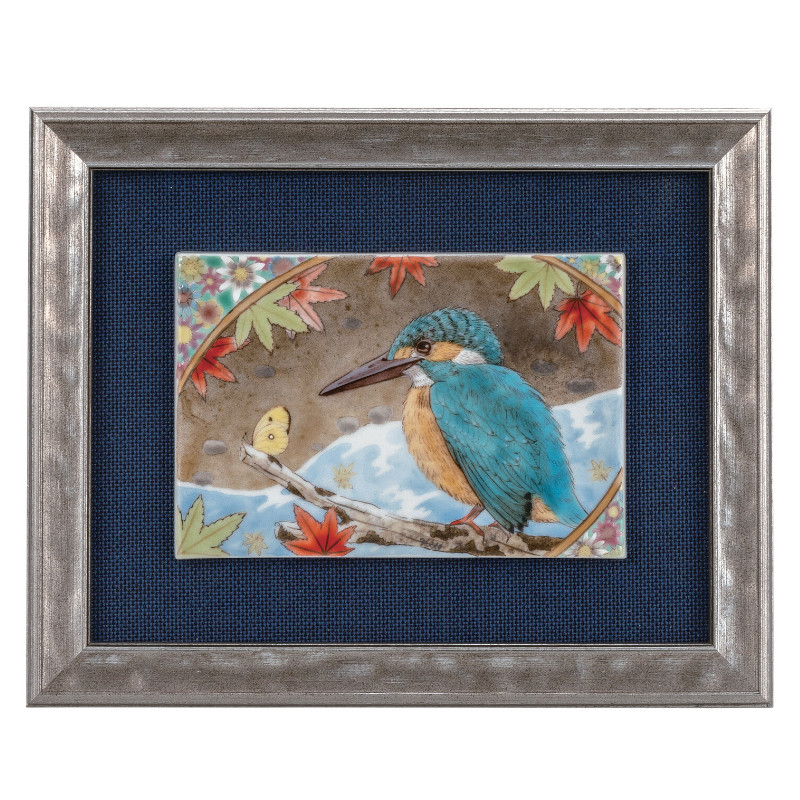 楽天市場】北村和義 九谷焼陶額 線描色絵金彩 森のフクロウ : 九谷陶芸