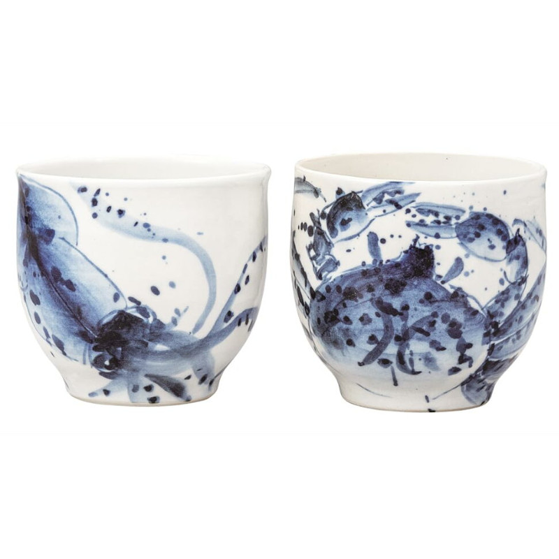 【代引不可】 【九谷焼】 組湯呑・海の幸 佐藤 剛志 K9-794|インターランド店