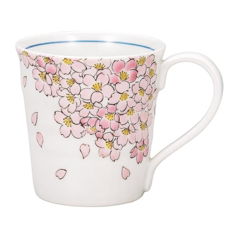 【代引不可】  【九谷焼】 マグカップ・桜花文  新田 智子  K9-990 キッチン用品・食器・調理器具-コーヒー・お茶用品