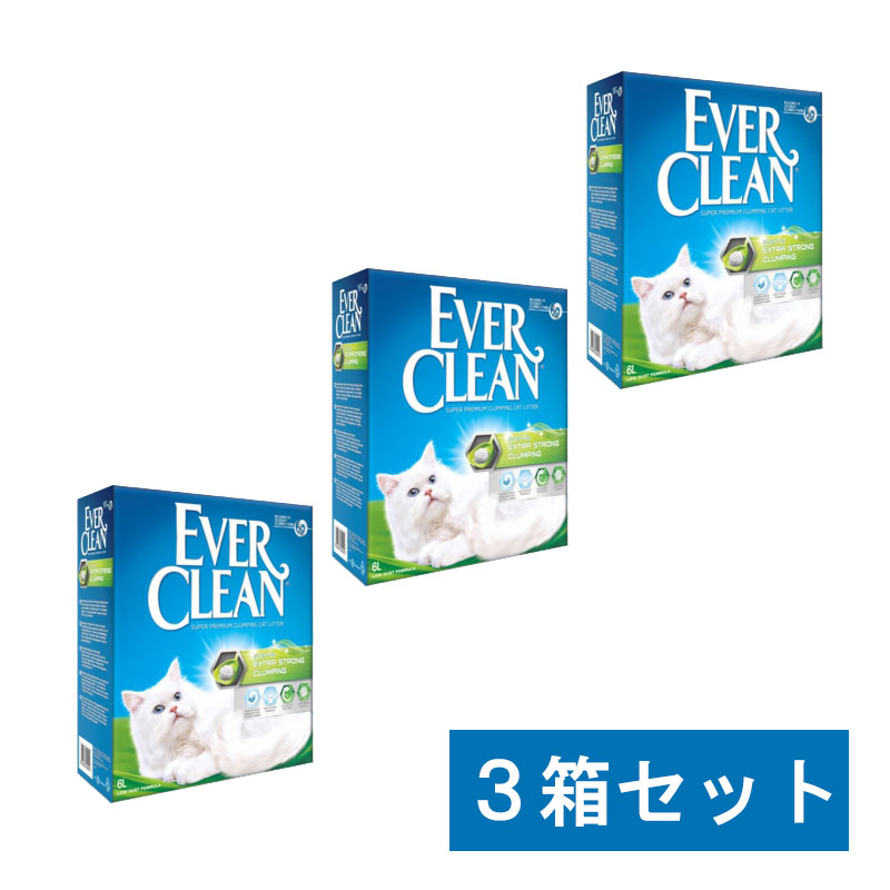 最安値 6l 3箱セット ネコ砂 猫砂 ベントナイト 香り 消臭 芳香 エバークリーン 猫用品 034 0016 03 01