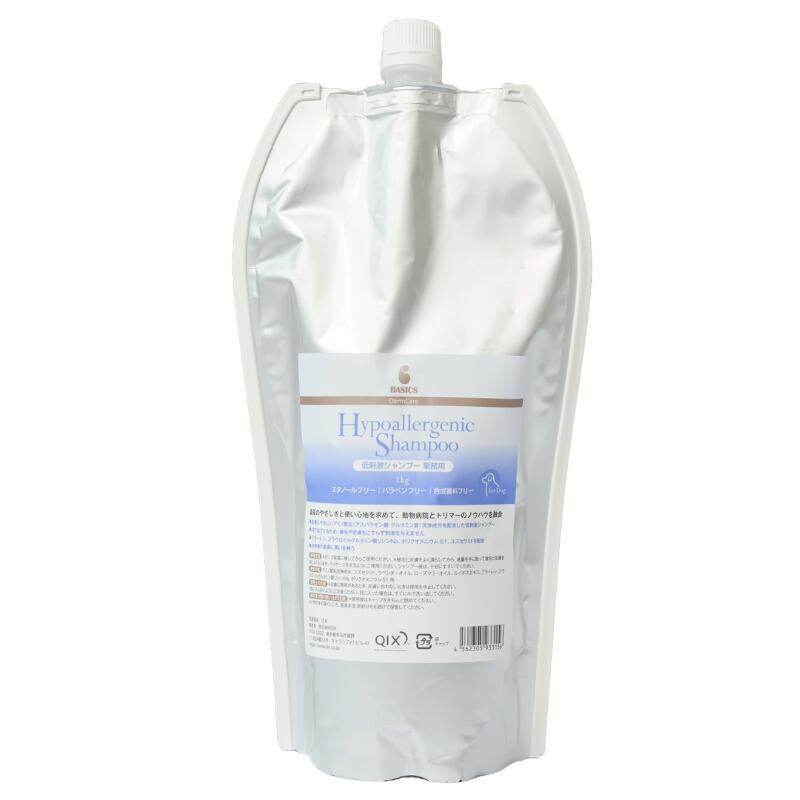 BASICS Dermcare 低揺りうごかすシャンプー(御勤め用)  1kg［4562305933156／アフロート／AFLOAT DOG／犬／皮脂／ひと肌世話をする］