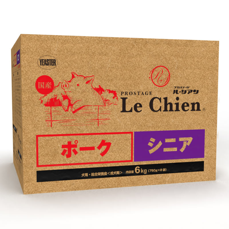 労働者階級高座 ル・シアン 豚肉 年がしら（7歳からの老いらく犬用）6kg（750g×8袋）