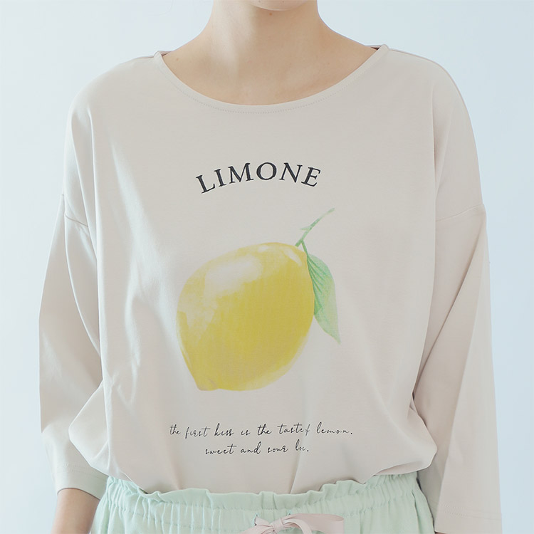 送料無料 30 Off ナルエー Narue コットンスムース オンプリント いちご レモン 房室衣類 上下組み 全2色調 M L 21 Foxunivers Com