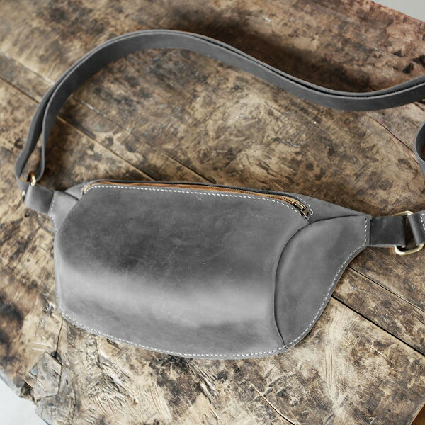 ボディバッグ 本革 フルグレインディストレスレザー使用 full grain distressed leather レザー|オリジナルハンドメイド