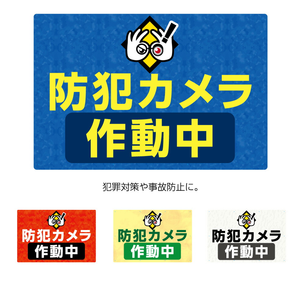 防犯 カメラ 看板 プレート 駐車場 店舗用 おしゃれ 作成 作動中 録画中 屋外 監視 不審者 対策 警戒 警告パネル 900×600mm 大きい  管理 マンション 目立つ わかりやすい イタズラ 防止 事故 英語 シンプル イラスト ピクト 業務用 結束バンド付 選べる 【