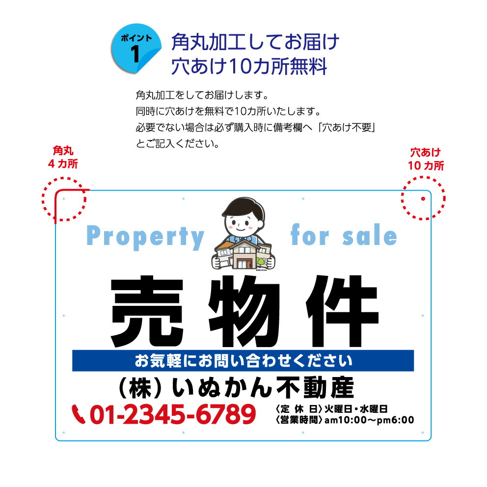高速配送 パネル 不動産 900 600mm 看板 売物件 不動産 管理 名入れ無料 大きい 目立つ わかりやすい 管理 角丸加工無料 穴あけ無料 結束バンド付 選べる 文字打ち替えw 全国組立設置無料 Sinagoga Co Rs