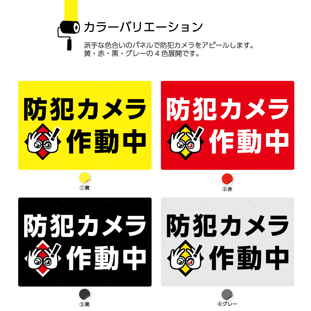 防犯カメラ 作動中 駐車場 看板 パーキング 店舗用 業務用 マンション パネル 案内 注意 W900 H600mm 不動産 管理 屋外 イラスト おしゃれ デザイン 高級感 シック 大きい 目立つ わかりやすい シンプル 管理 角丸加工無料 穴あけ無料 結束バンド付 選べる