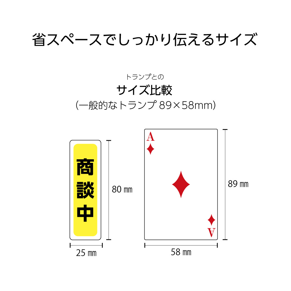 楽天市場 お得 5枚セット 商談中 ステッカー W25 H80mm シール 小さい 不動産 屋外ok Uv対応 シンプル 選べる 角丸加工無料 再剥離 文字 店舗 業務用 防水 耐候 お知らせ 目立つ イヌのかんばんや