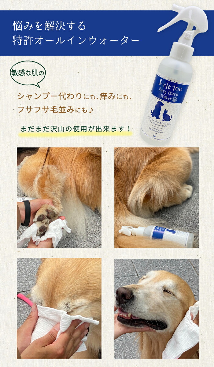 楽天市場 犬 デンタルケア 製品化のお声多数でついに新発売 愛犬 愛猫の肌の赤いプツプツ 耳掃除や肉球のお手入れ がこれ1本で S Ele100ピュアツルウォーター 犬猫博士の研究所