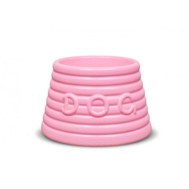 BAUER POTTERY バウアーポッタリー RINGWARE DOG BOWL S さくら色 発色がとてもキレイなドッグボウルです。瀬戸ものなのでせっ生面も楽になること。 差し上げ物 犬 首飾り 食器