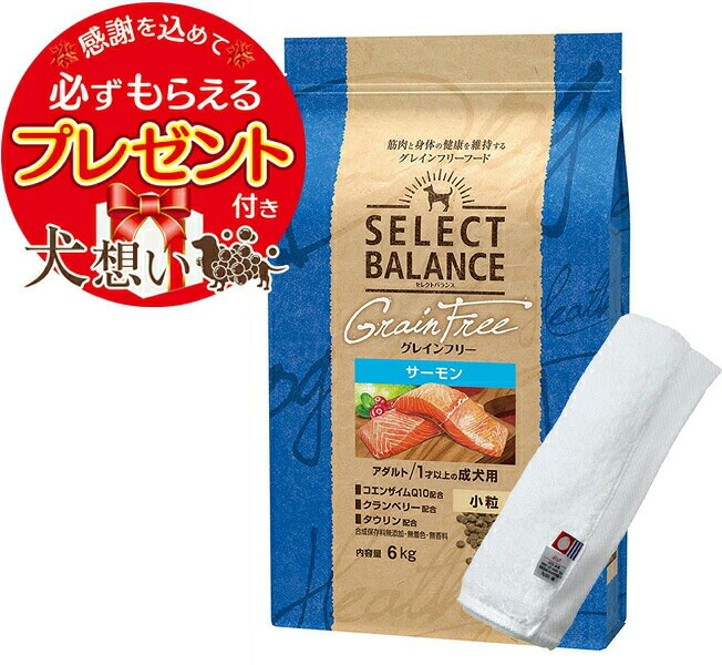 選りわける平衡にする グレインフリー 成年者 年魚 素粒子 １才以上の成犬用 6kg【今治ハンドタオルプレゼント】【西洋手ぬぐい色合い 白いこと】