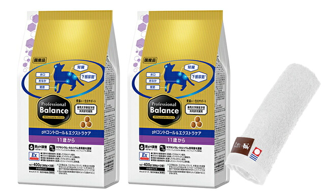 【送料無料】プロフェッショナル バランス pHコントロール＆エクストラケア 11歳から 2kg 2個セット【犬想いオリジナル今治ハンドタオルセット】【タオルカラー ホワイト】