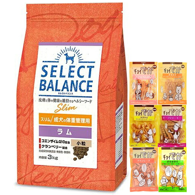 【送料無料】セレクトバランス スリム ラム 小粒 成犬の体重管理用 3kg【プレゼント おやつチョイあげ付】