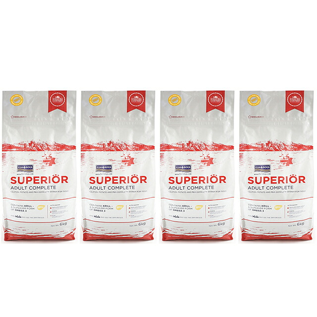 【貨物輸送無料】魚肉4 飼い犬 スーペリア 成年者 24kg(6kg×4）