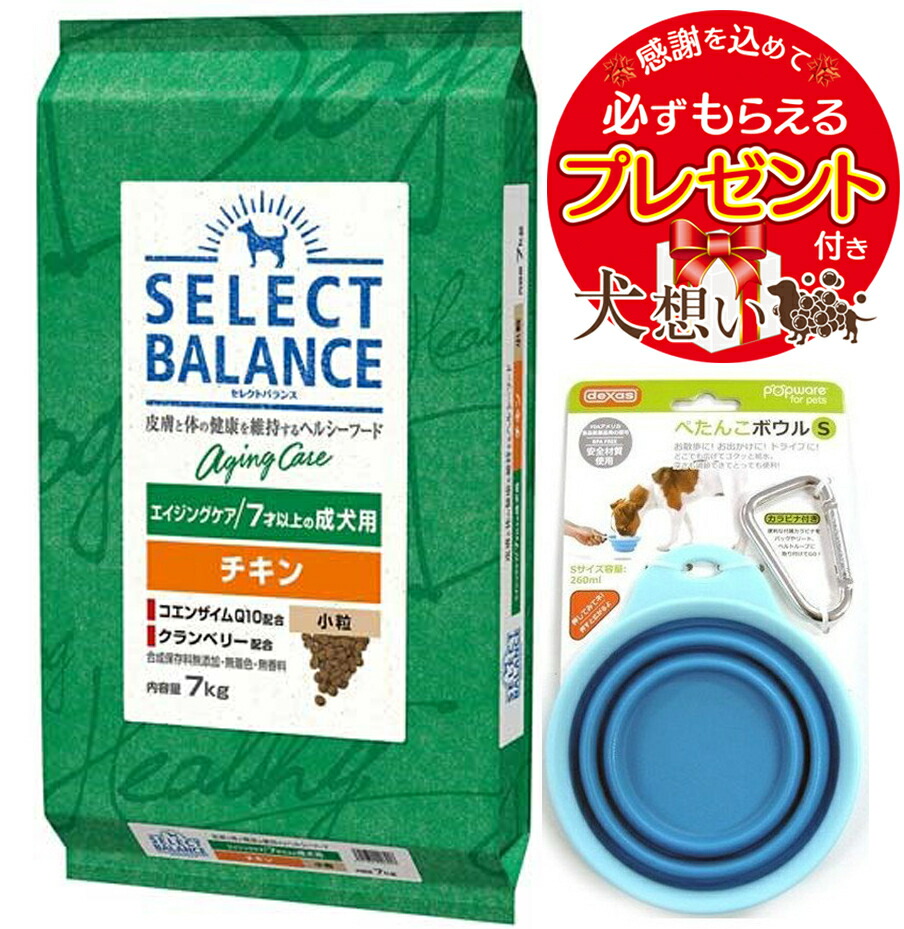 【プレゼント付】【送料無料】セレクトバランス エイジングケア チキン 小粒 ７才以上の成犬用 7kg｜犬想い