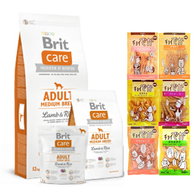 【送料無料】ブリット Brit ケア ラム＆ライス アダルト M 12kg 【おやつチョイあげプレゼント】